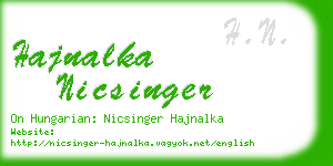 hajnalka nicsinger business card